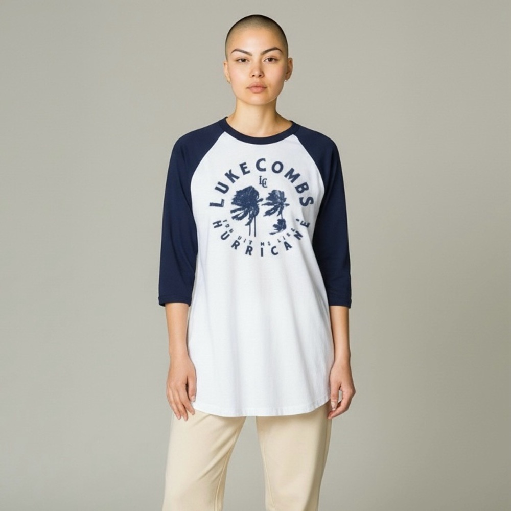 Luke Combs “You Hit Me Like a Hurricane” Concert Baseball Tee